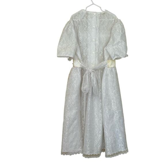 White junior bridesmaid's dress, 14 1/2, vintage, lace, long, special occasion - Picture 2 of 6